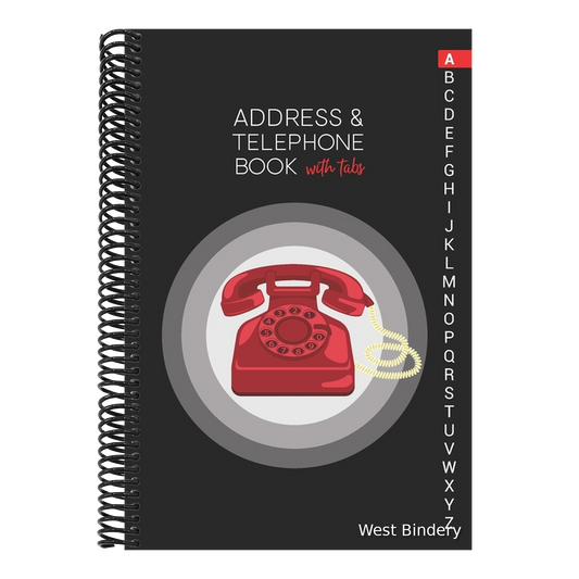 Address & Telephone Book with tabs: Personalized Address Book "6x9" 140 Pages, 312 Spaces for Name, Address, Phone Numbers, Email and Website