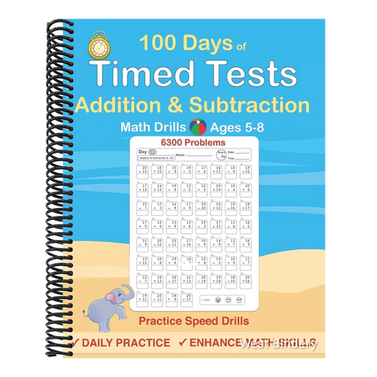 Timed Tests: Addition and Subtraction Math Drills, Practice 100 days of speed drills