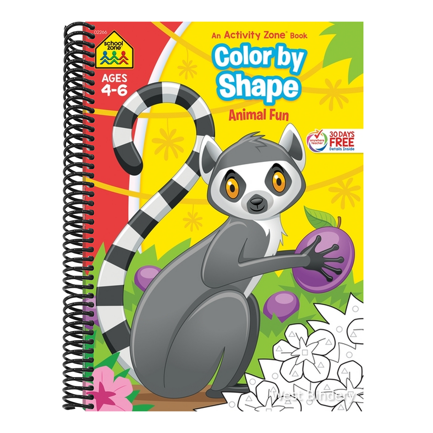 School Zone Color by Shape Animal Fun Workbook