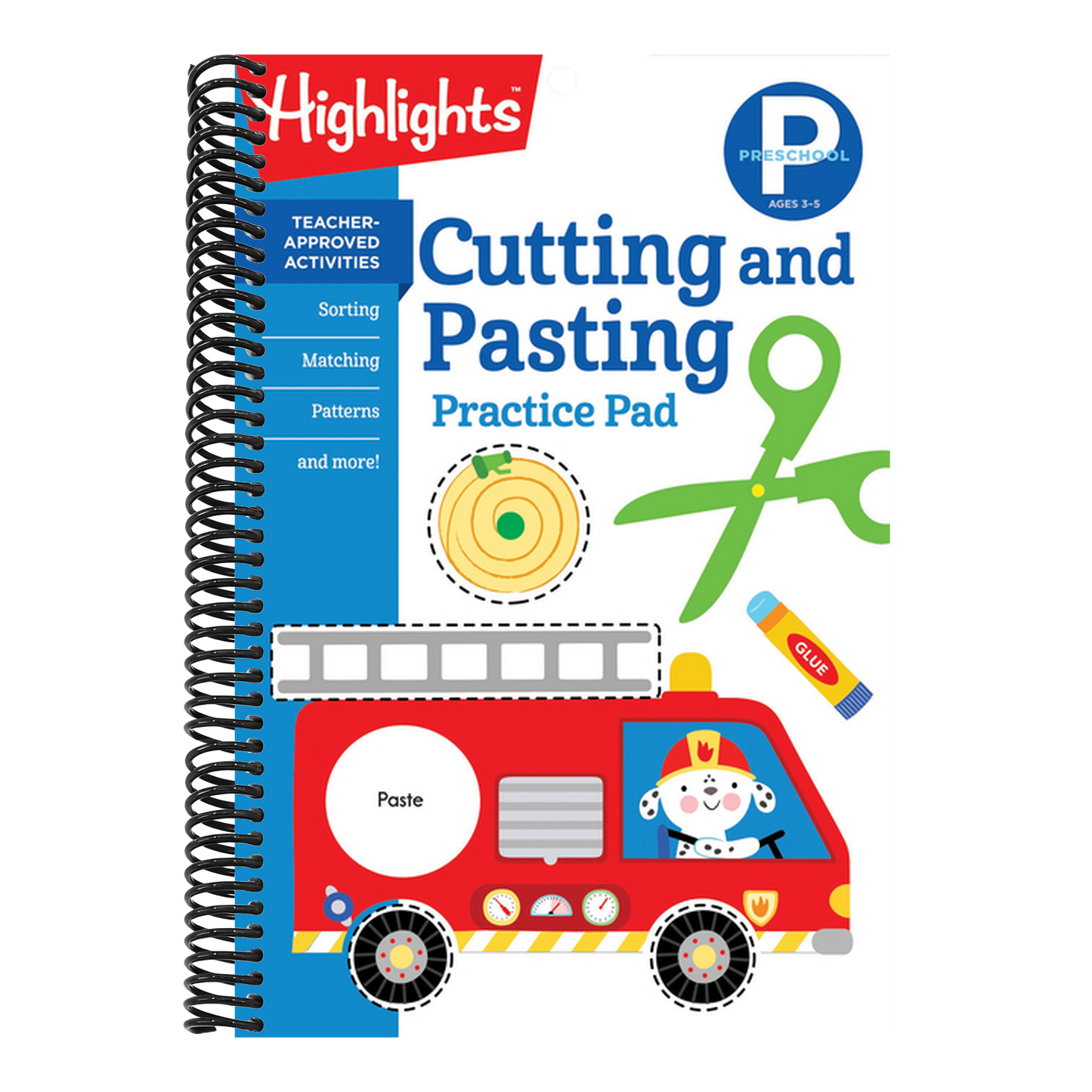 Preschool Cutting and Pasting: Scissor Skills Activity Book for Preschoolers to Practice Cutting Paper, Sort, Match, Find Patterns and More (Highlights Learn on the Go Practice Pads)