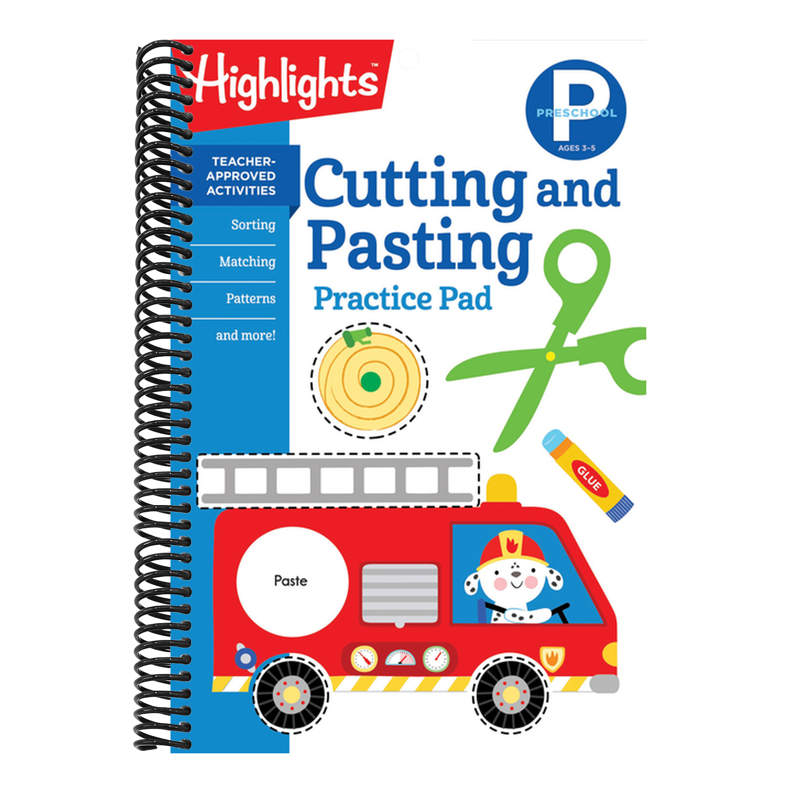 Preschool Cutting and Pasting: Scissor Skills Activity Book for Preschoolers to Practice Cutting Paper, Sort, Match, Find Patterns and More (Highlights Learn on the Go Practice Pads)
