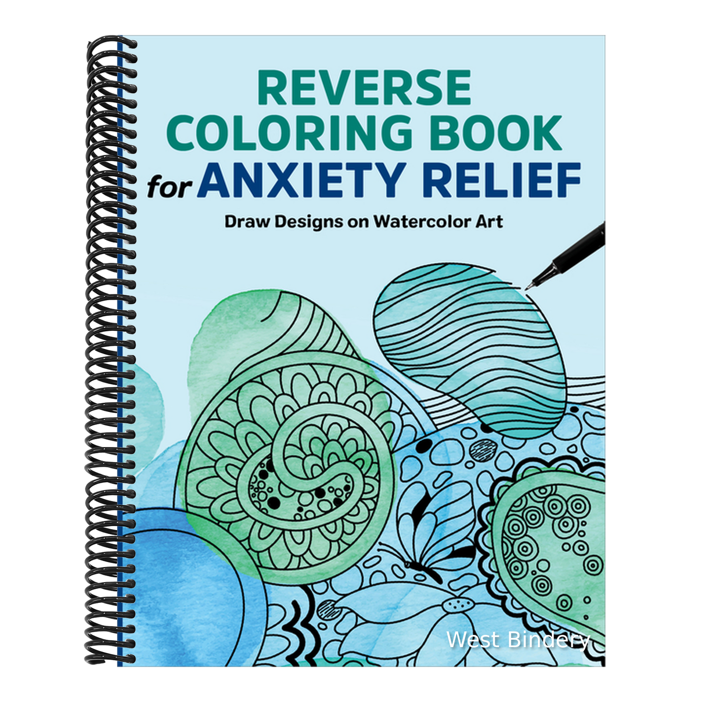 Reverse Coloring Book for Anxiety Relief: Draw Designs on Watercolor Art