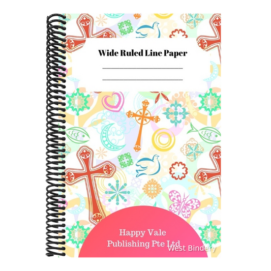 Cute Christian Theme Wide Ruled Line Paper