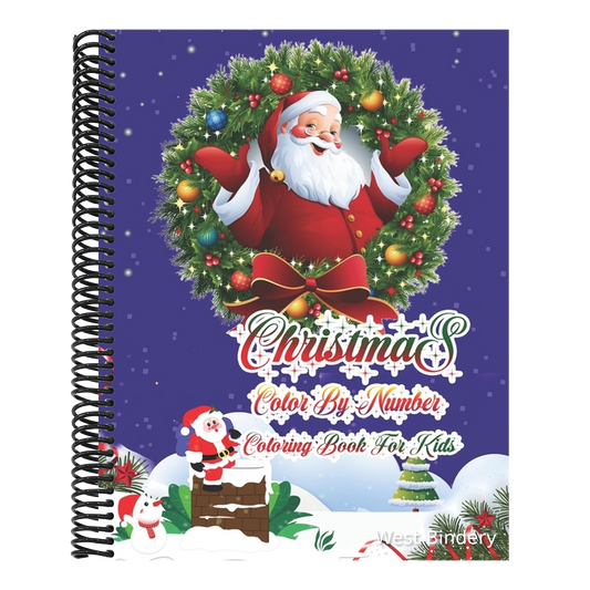 Christmas Color By Number Coloring Book For Kids: 50 Color By Numbers Christmas Coloring Pages for Kids
