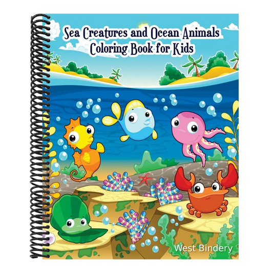 Sea Creatures and Ocean Animals Coloring Book for Kids: for Kids Ages 2-4, 4-8, Boys and Girls, Easy Coloring Pages for Little Hands with Thick Lines,