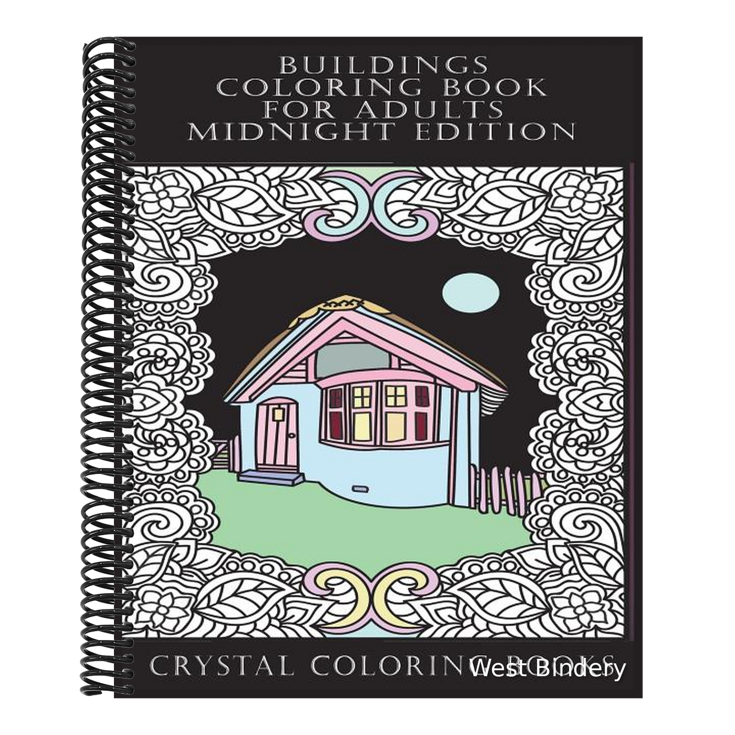 Buildings Coloring Book For Adults Midnight Edition: 30 Beautiful Stress Relief Building Coloring Pages Designed To Help You Relax Whilst Colorig. Eac