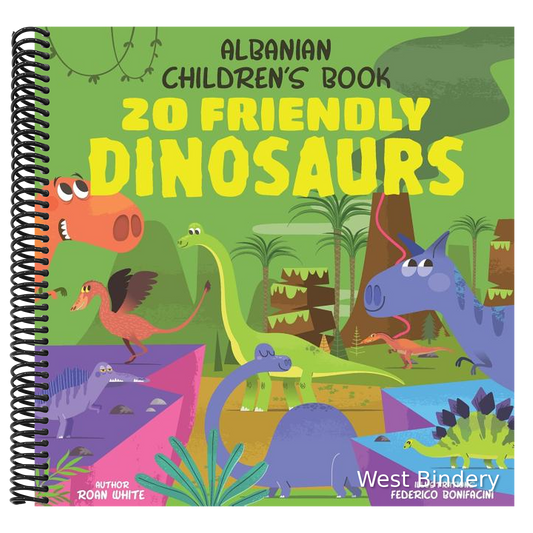 Albanian Children's Book: 20 Friendly Dinosaurs