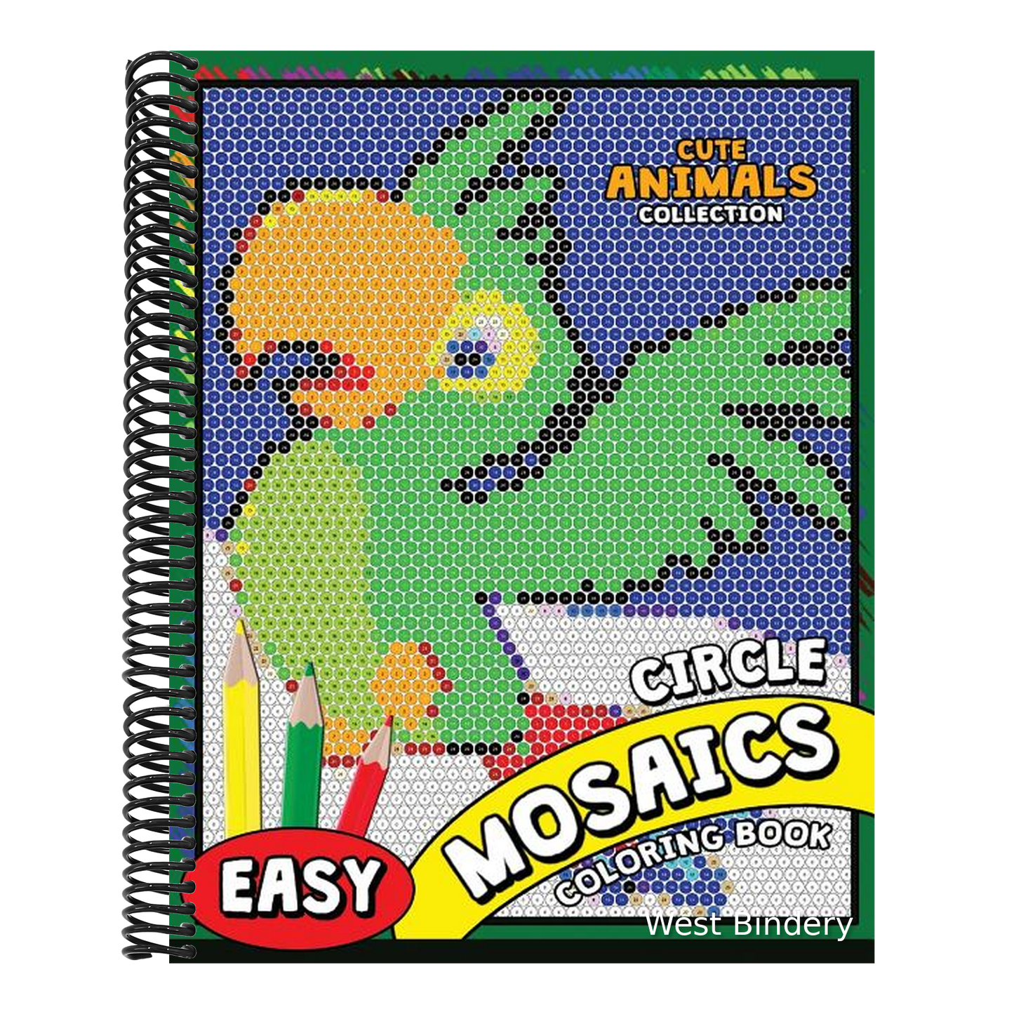 Circle Mosaics Coloring Book: Cute Animals Coloring Pages Color by Number Puzzle
