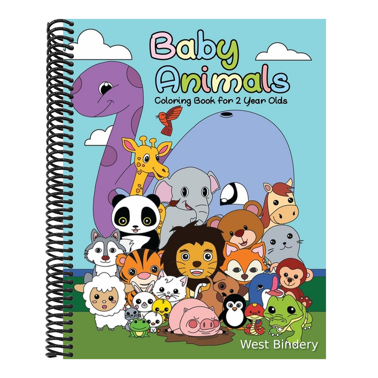 Baby Animals Coloring Book For 2 Years Old: First Big Book of Animal Coloring For Toddlers, Preschoolers and Kindergarten Students Educational Activit