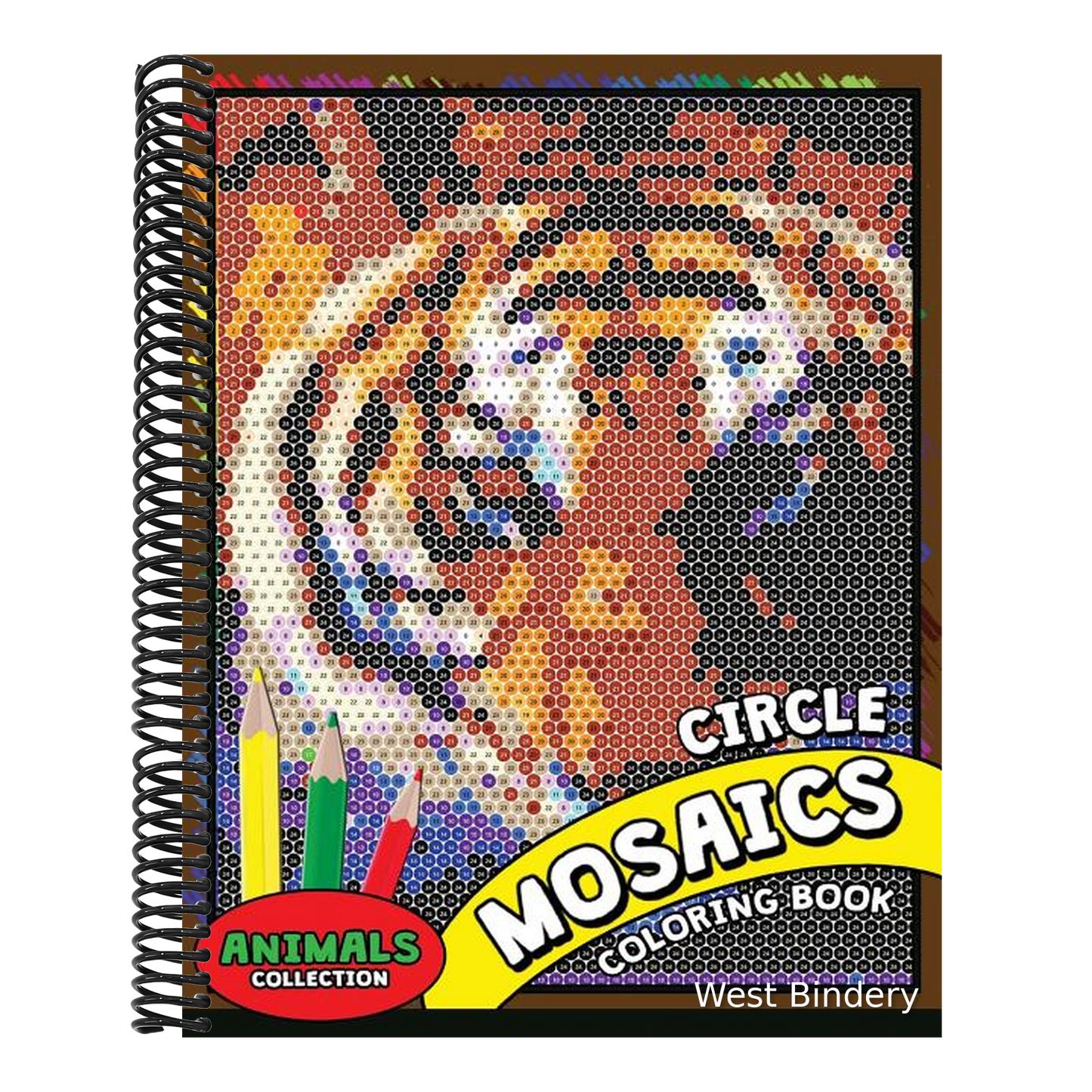 Circle Mosaics Coloring Book 2: Cute Animals Coloring Pages Color by Number Puzzle for Adults