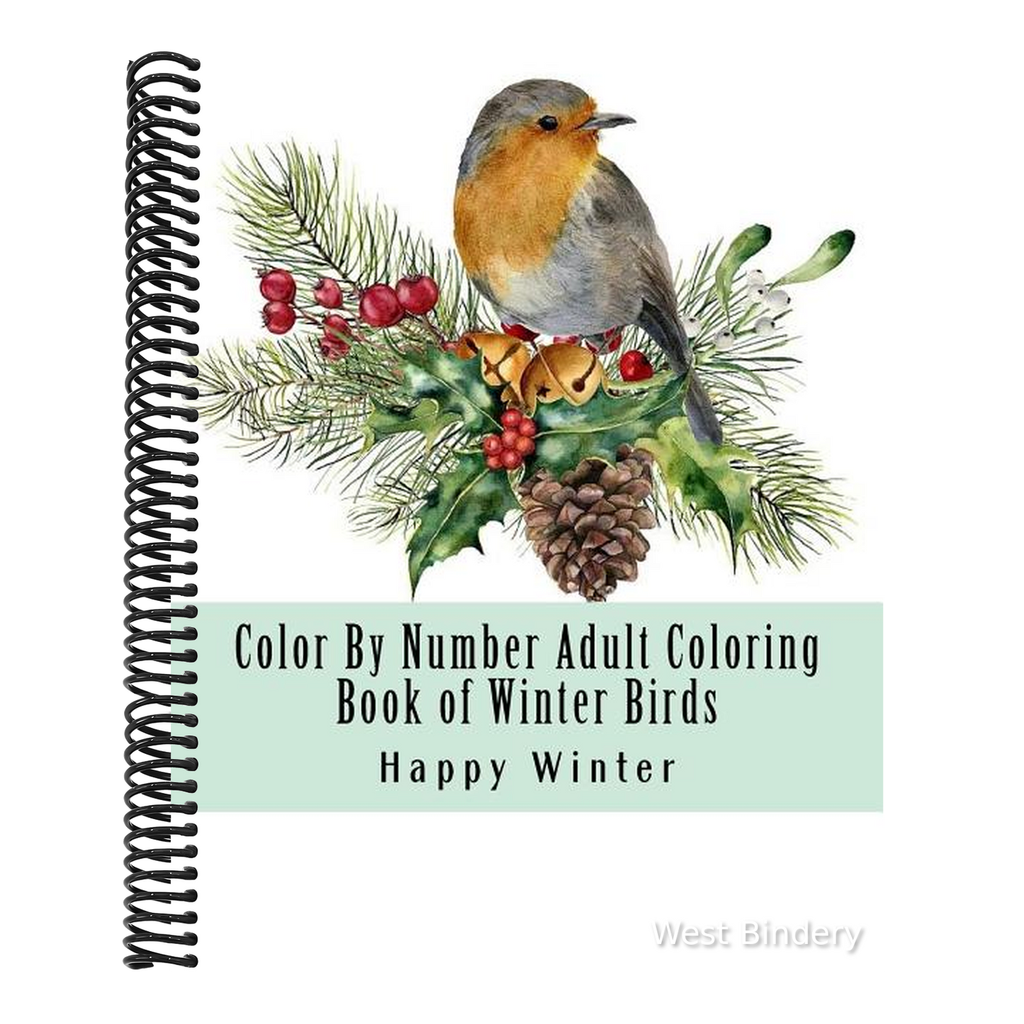 Color By Number Adult Coloring Book of Winter Birds: Winter Bird Scenes, Festive Holiday Christmas Winter Birds Large Print Coloring Book For Adults