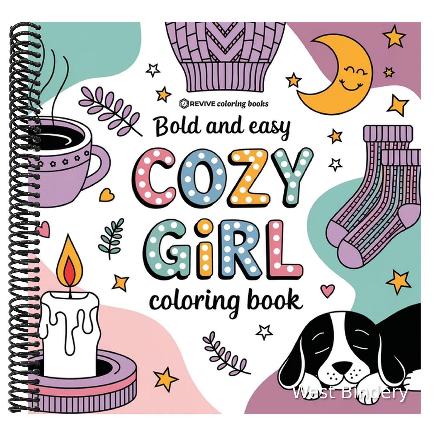Bold & Easy Cozy Girl Coloring Book: Relaxing Stress Relief Coloring