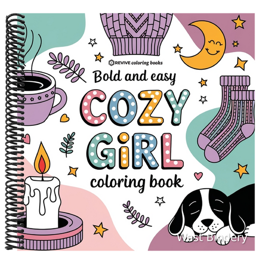 Bold & Easy Cozy Girl Coloring Book: Relaxing Stress Relief Coloring