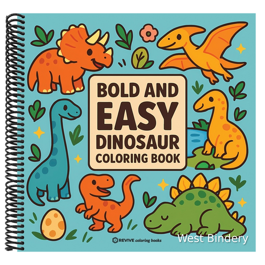 Bold & Easy Dinosaur Coloring Book: Fun & Relaxing Stress Relief Coloring