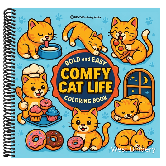 Bold & Easy Comfy Cat Life Coloring Book: Cozy & Relaxing Large Print Stress Relief Coloring-Perfect Gift for Cat Lovers!