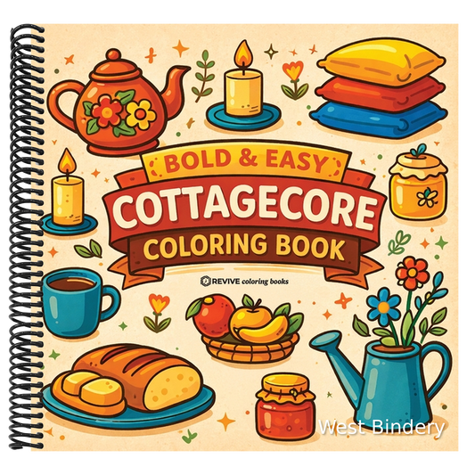Bold & Easy Cottagecore Coloring Book: Cozy & Relaxing Stress Relief Coloring-Perfect Cozy Girl Gift!