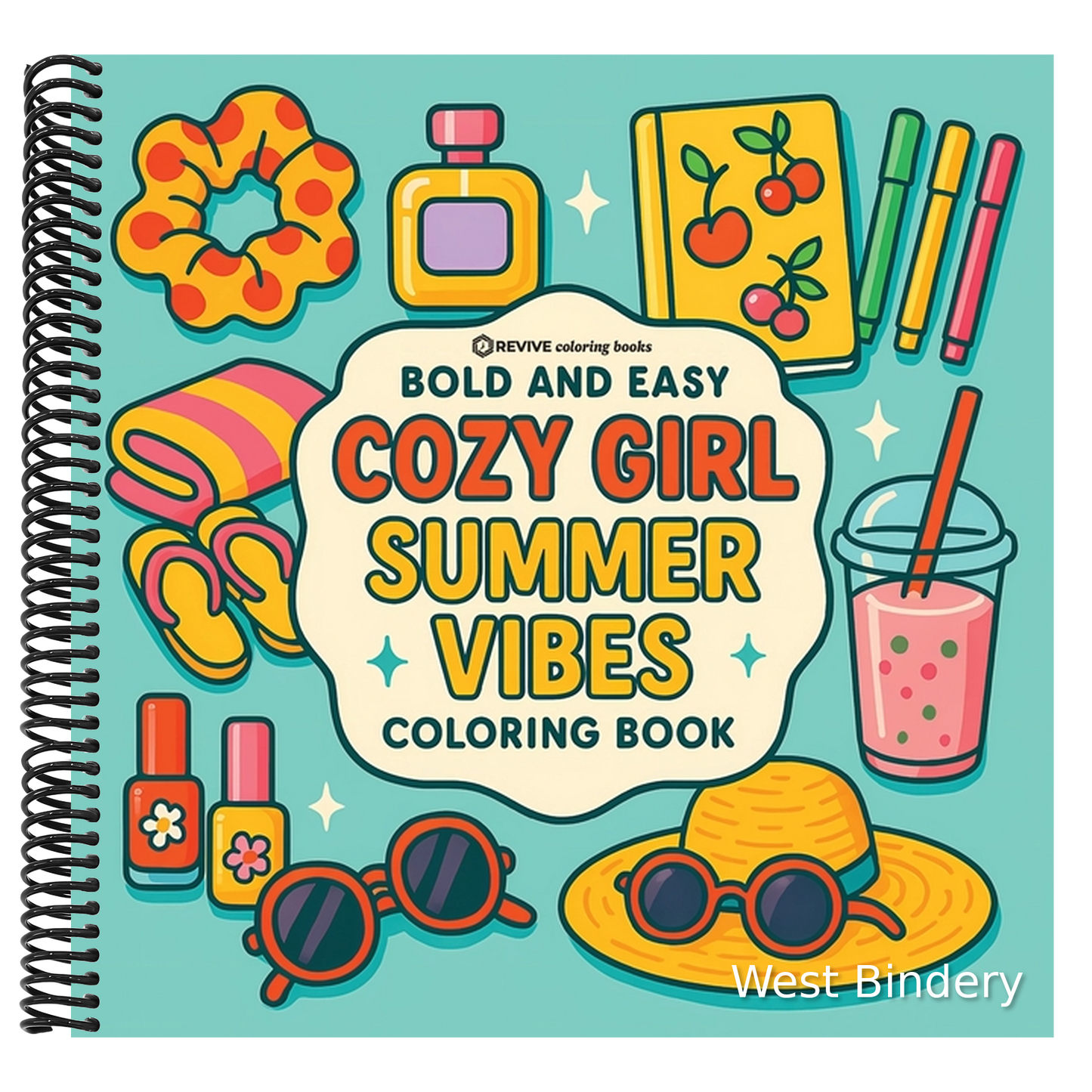 Bold & Easy Cozy Girl Summer Vibes: Comfy, Cute & Relaxing Stress Relief Coloring-Perfect Cozy Girl Gift!