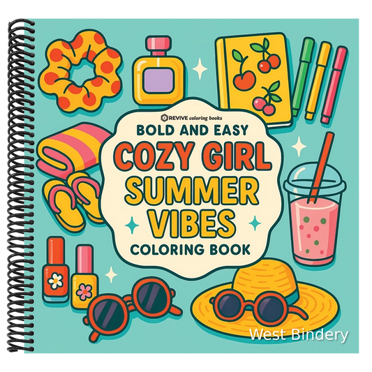 Bold & Easy Cozy Girl Summer Vibes: Comfy, Cute & Relaxing Stress Relief Coloring-Perfect Cozy Girl Gift!