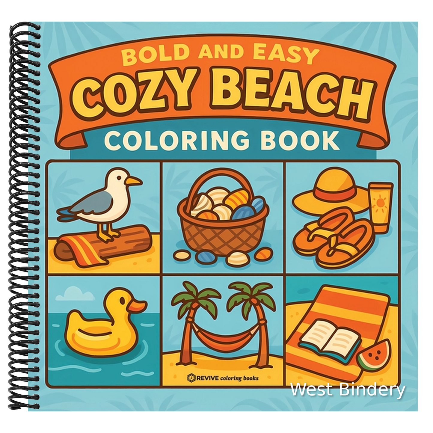 Bold & Easy Cozy Beach Coloring Book: Comfy, Cute & Relaxing Stress Relief Coloring-Perfect Cozy Girl Gift!