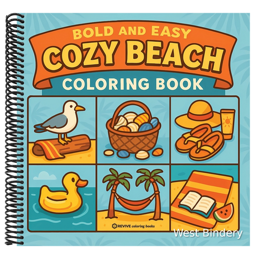 Bold & Easy Cozy Beach Coloring Book: Comfy, Cute & Relaxing Stress Relief Coloring-Perfect Cozy Girl Gift!