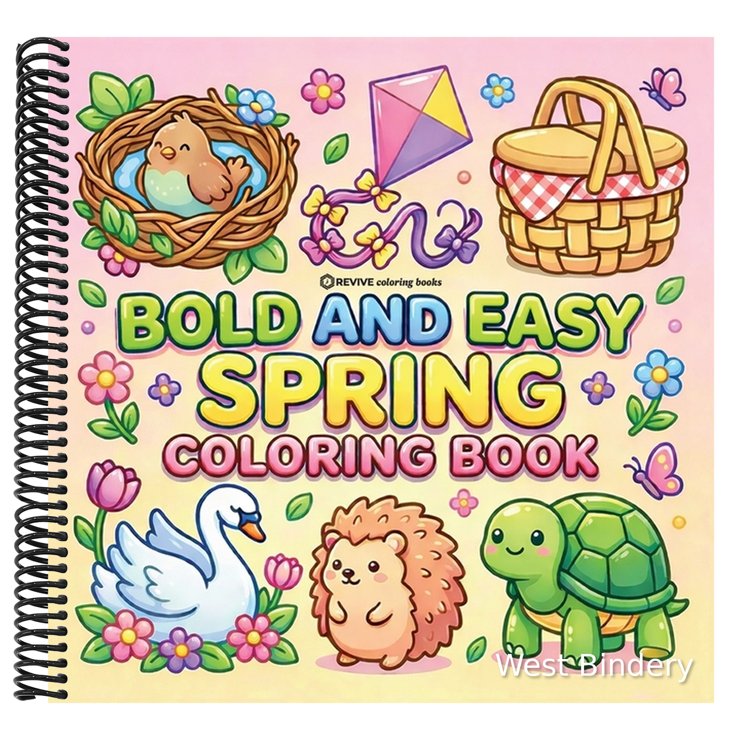 Bold & Easy Spring Coloring Book: Cozy, Cute & Relaxing Stress Relief Coloring-Perfect Cozy Girl Gift!