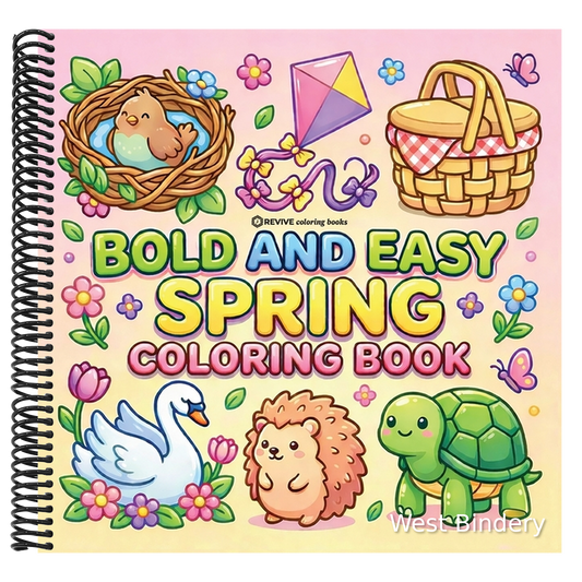 Bold & Easy Spring Coloring Book: Cozy, Cute & Relaxing Stress Relief Coloring-Perfect Cozy Girl Gift!