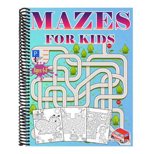 Mazes For Kids Ages 4-8: Puzzle book for Kids ages 3-5,6-8 Fun and Challenging Mazes for Boys and Girls Workbook for Children: Games and Problem-Solvi