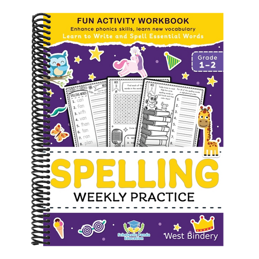 Spelling Weekly Practice for 1st 2nd Grade: Learn to Write and Spell Essential Words Ages 6-8 Kindergarten Workbook, 1st Grade Workbook and 2nd ... Re