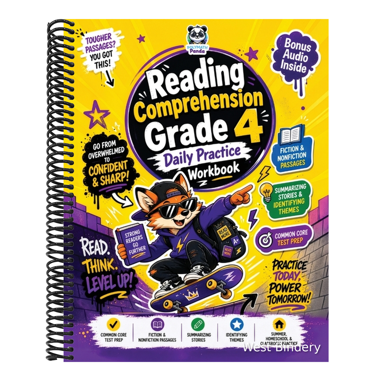 Reading Comprehension Grade 4 Daily Practice Workbook: Common Core 4th Grade Reader Test Prep Activity Resource Nonfiction & Fiction Passages, Summari