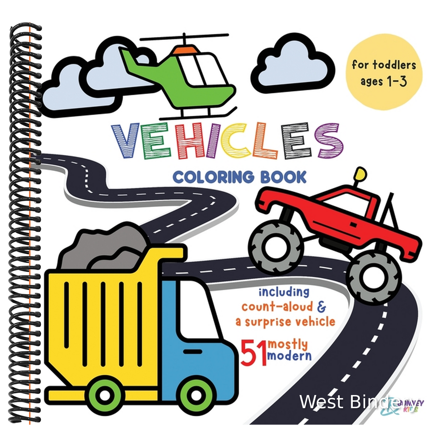 Vehicles Coloring Book for Toddlers: Ages 1-3