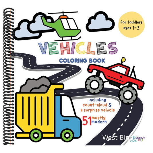 Vehicles Coloring Book for Toddlers: Ages 1-3