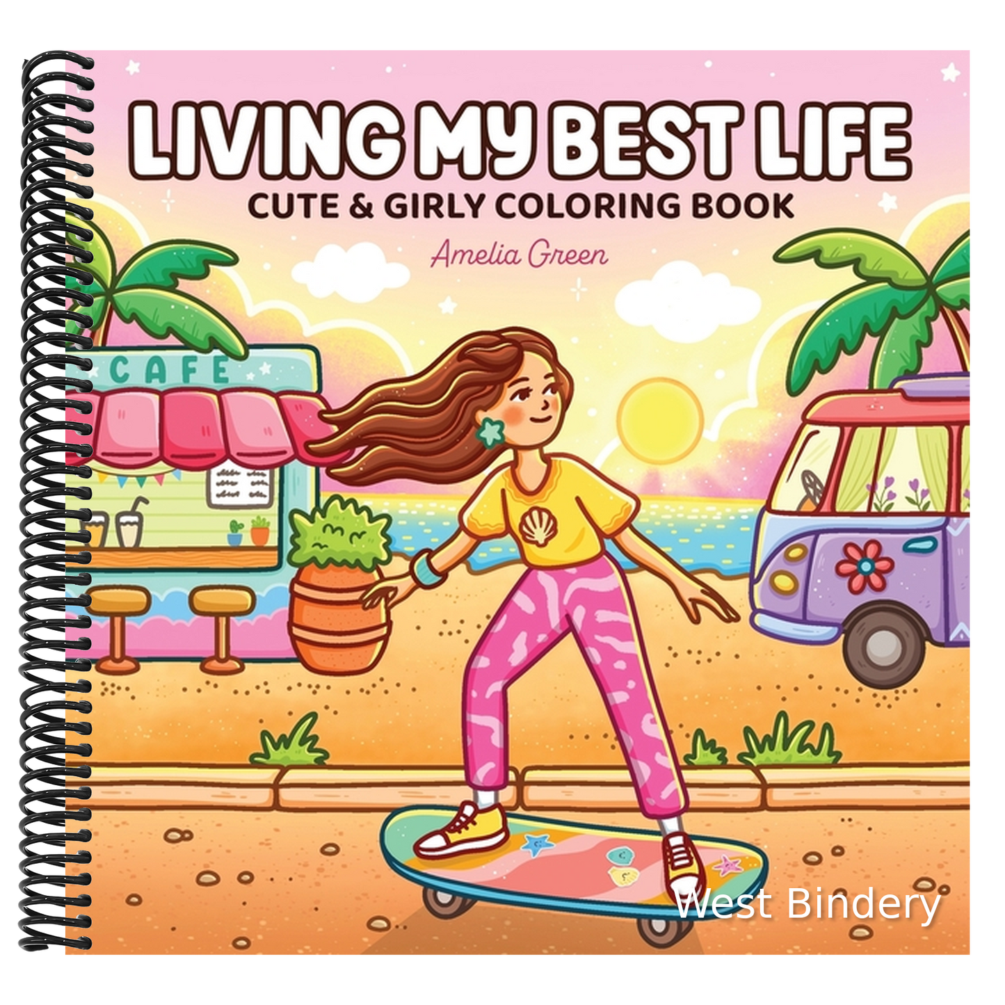 Living My Best Life: Coloring Book for Adults and Teens Featuring Cute & Girly Scenes for Relaxation