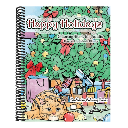 Happy Holidays Coloring Book for Adults: A Christmas Adult Coloring Book With Holiday Scenes and Designs For Relaxation and Stress Relief: Santa, Pres