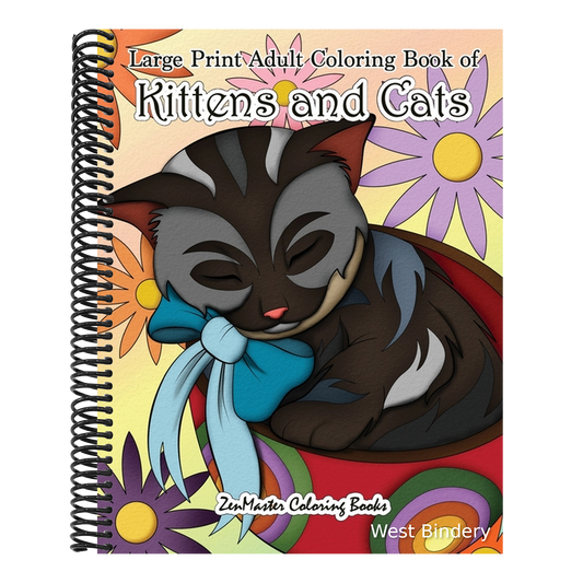 Large Print Adult Coloring Book of Kittens and Cats: A Simple and Easy Kittens and Cats Coloring Book for Adults For Stress Relief and Relaxation