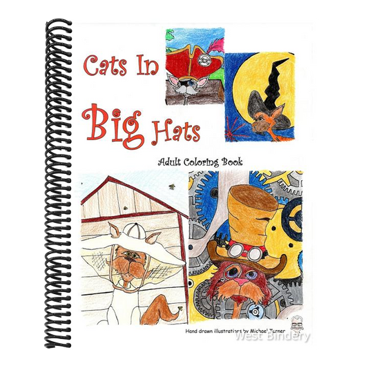 Cats In Big Hats: An Adult Coloring Book
