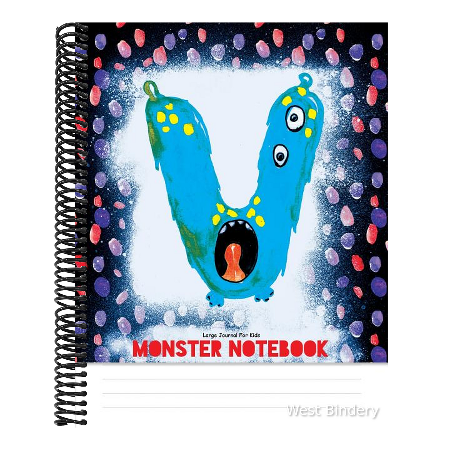 Large Journal for Kids - Monster Notebook: Letter - V - Initial Journal with Watercolor Monogram, 8.5 X 11 Notebook