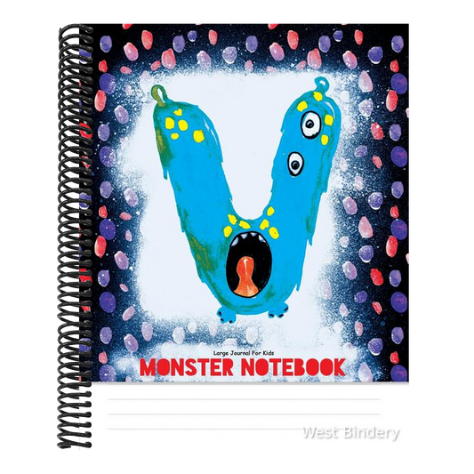 Large Journal for Kids - Monster Notebook: Letter - V - Initial Journal with Watercolor Monogram, 8.5 X 11 Notebook