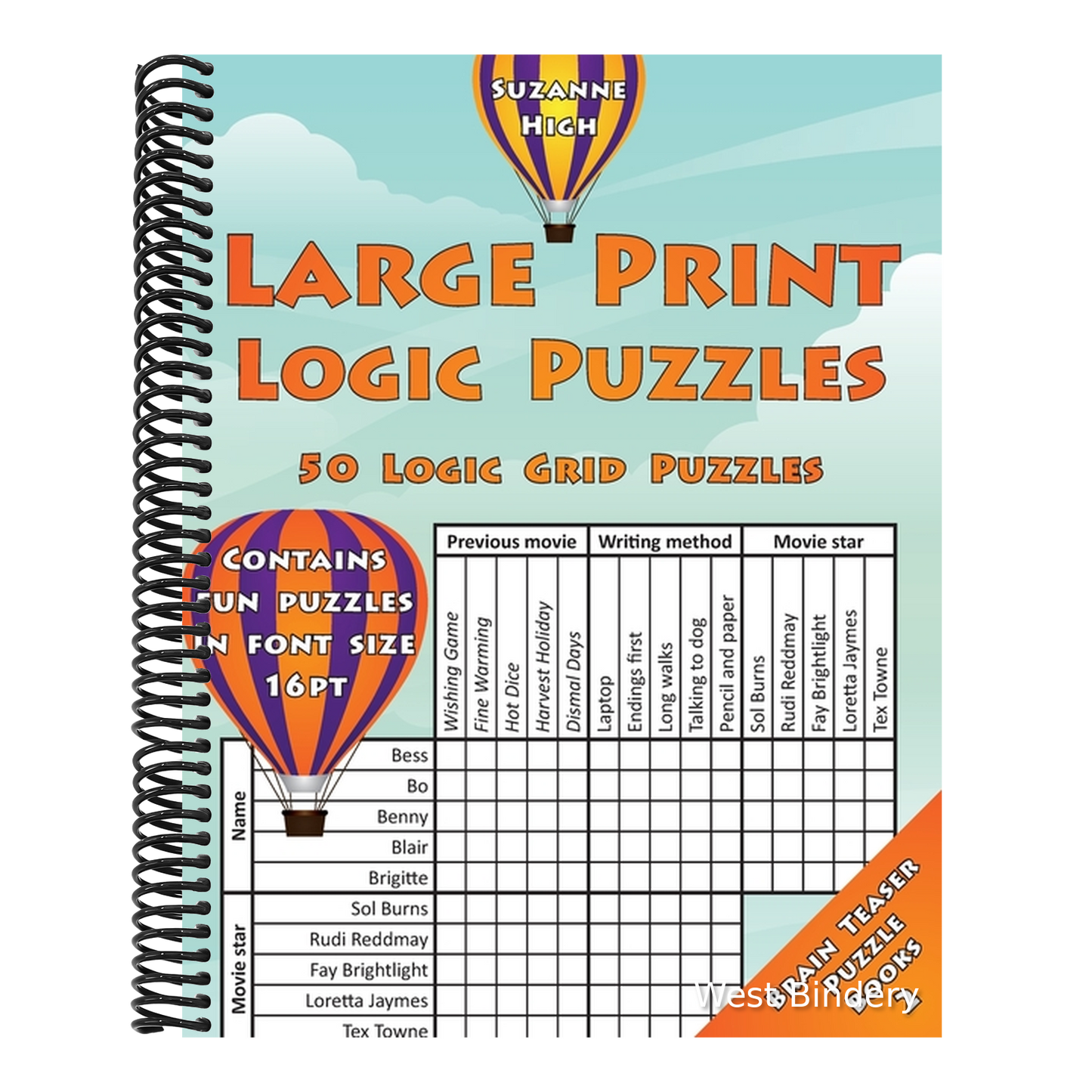 Large Print Logic Puzzles: 50 Logic Grid Puzzles: Contains fun puzzles in font size 16pt