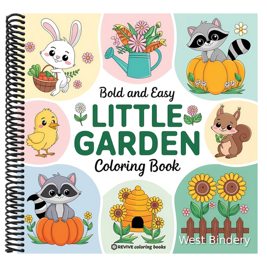 Bold & Easy Little Garden Coloring Book: Cute Designs for Stress Relief Coloring for Adults and Teens