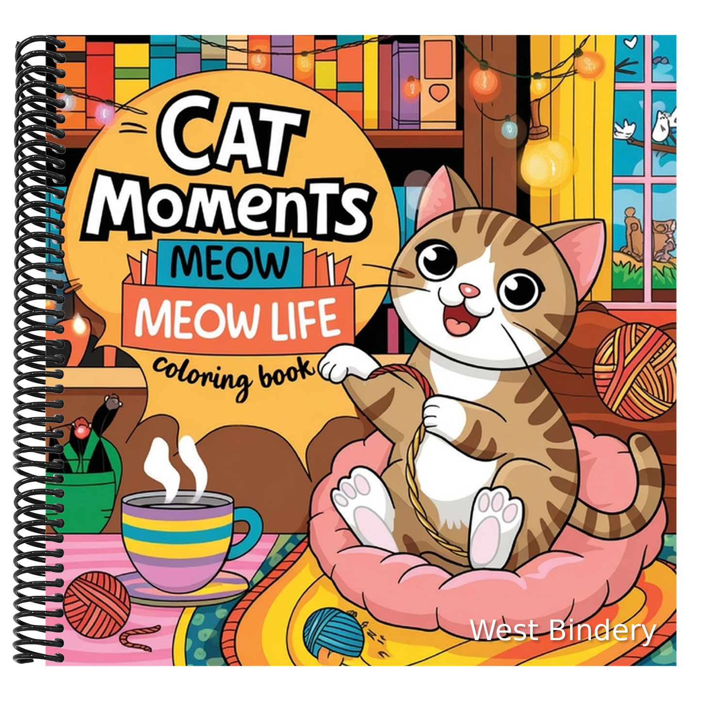 Cat Moments Coloring Book for Cat Lovers: Simple Coloring Book for Adults