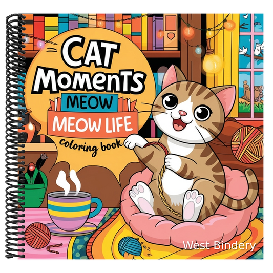 Cat Moments Coloring Book for Cat Lovers: Simple Coloring Book for Adults