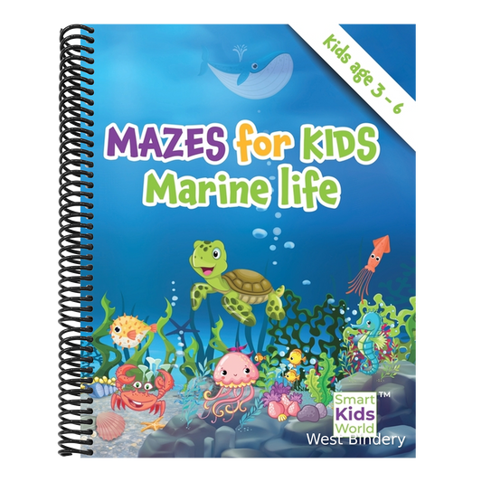 Mazes for Kids - Marine Life: Amazing Maze & Coloring Activity Book for kids, age 3-6, Problem solving, Coloring, Fun Facts about fishes, Dexterity &