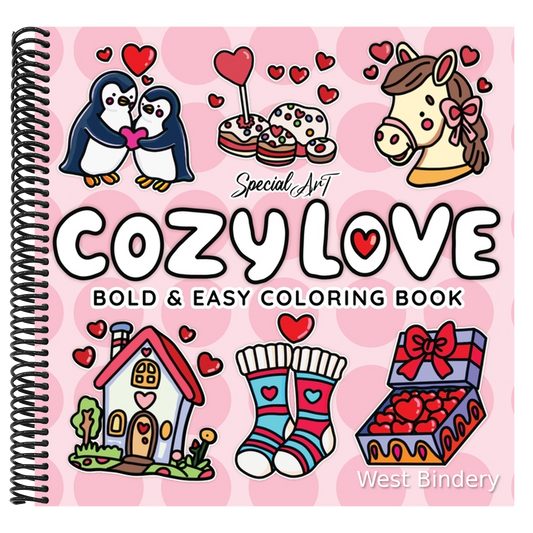 Cozy Love: A Cute and Relaxing Coloring Book of Love-Themed Scenes and Heartfelt Treasures