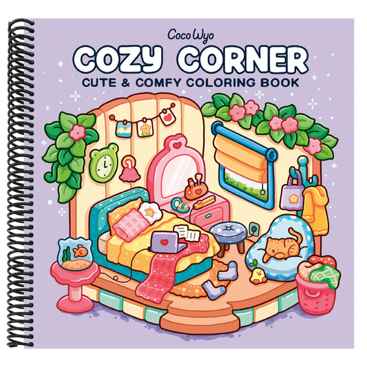 Cozy Corner: Coloring Book for Adults and Kids (Cozy Spaces Coloring) (Spiral Bound)