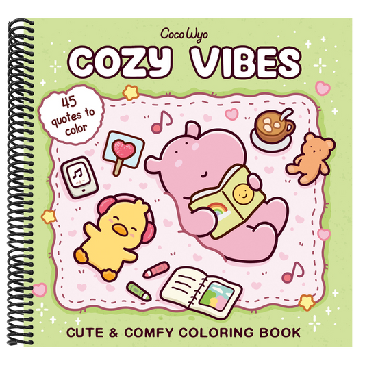 Cozy Vibes: Coloring Book for Adults and Kids (Cozy Spaces Coloring) (Spiral Bound)