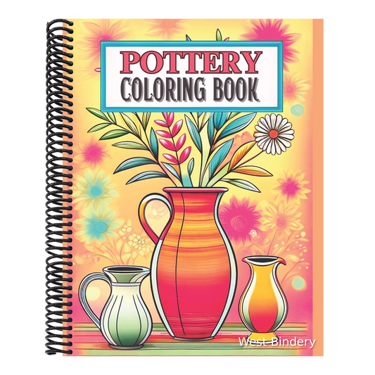 Pottery Coloring Book: Ceramic Art Bold and Easy 50 Designs to Color or Inspiration for Craft Projects 8.5x11 Inches For Adults and Kids