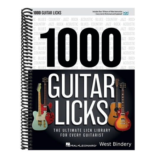 1000 Guitar Licks with Online Video Guitar Tablature Book for Beginners and Advanced Players Technique Builder with Rock Blues Country Jazz Riffs Guit