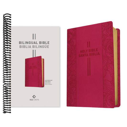 Bilingual Bible / Biblia Bilingüe Nlt/Ntv (Leatherlike, Pink Rose)