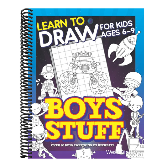Learn To Draw For Kids Ages 6-9 Boys Stuff: Drawing Grid Activity Books for Kids To Draw Cool Boys Cartoons
