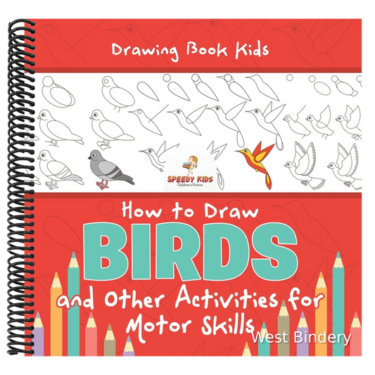 Drawing Book Kids. How to Draw Birds and Other Activities for Motor Skills. Winged Animals Coloring, Drawing and Color by Number